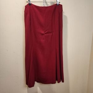 LOFT Chic Fit And Flare Women's Maxi Skirt in Rich Red Size 4